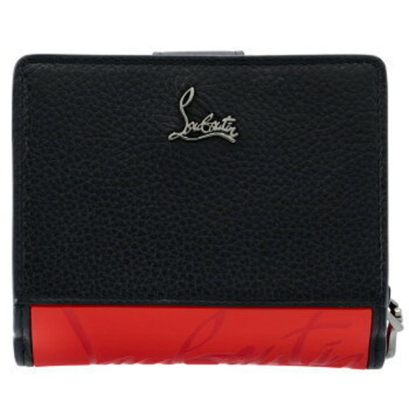 Christian Louboutin Paloma Bifold Wallet Black Red - Picture 3 of 7